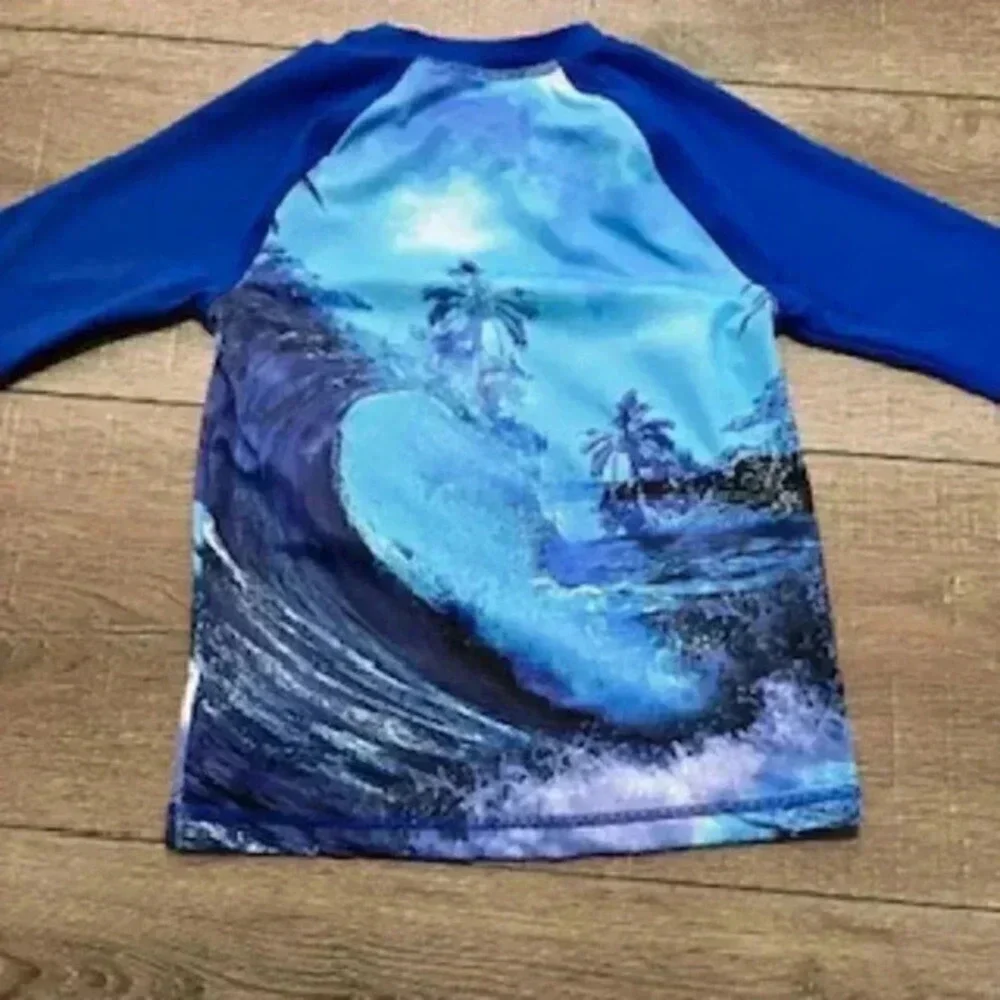 Wonder Nation Rash Guard Long Sleeve Shark Design Boys Size 8 Medium‎